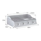 Barbecue gaz mixte Tenerife - 4 brûleurs 14 kW