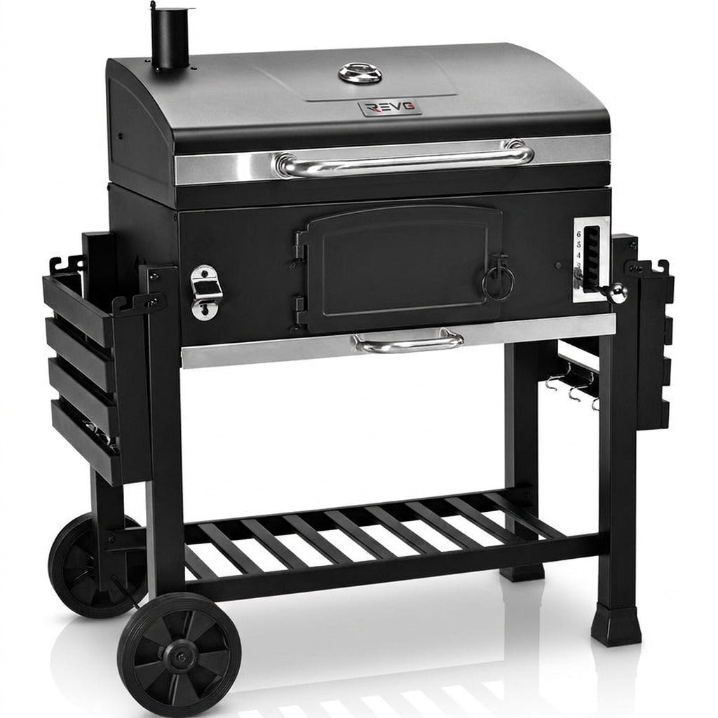 Barbecue fumoir REVO Toledo – XXL – Grille en fonte – Charbon de bois