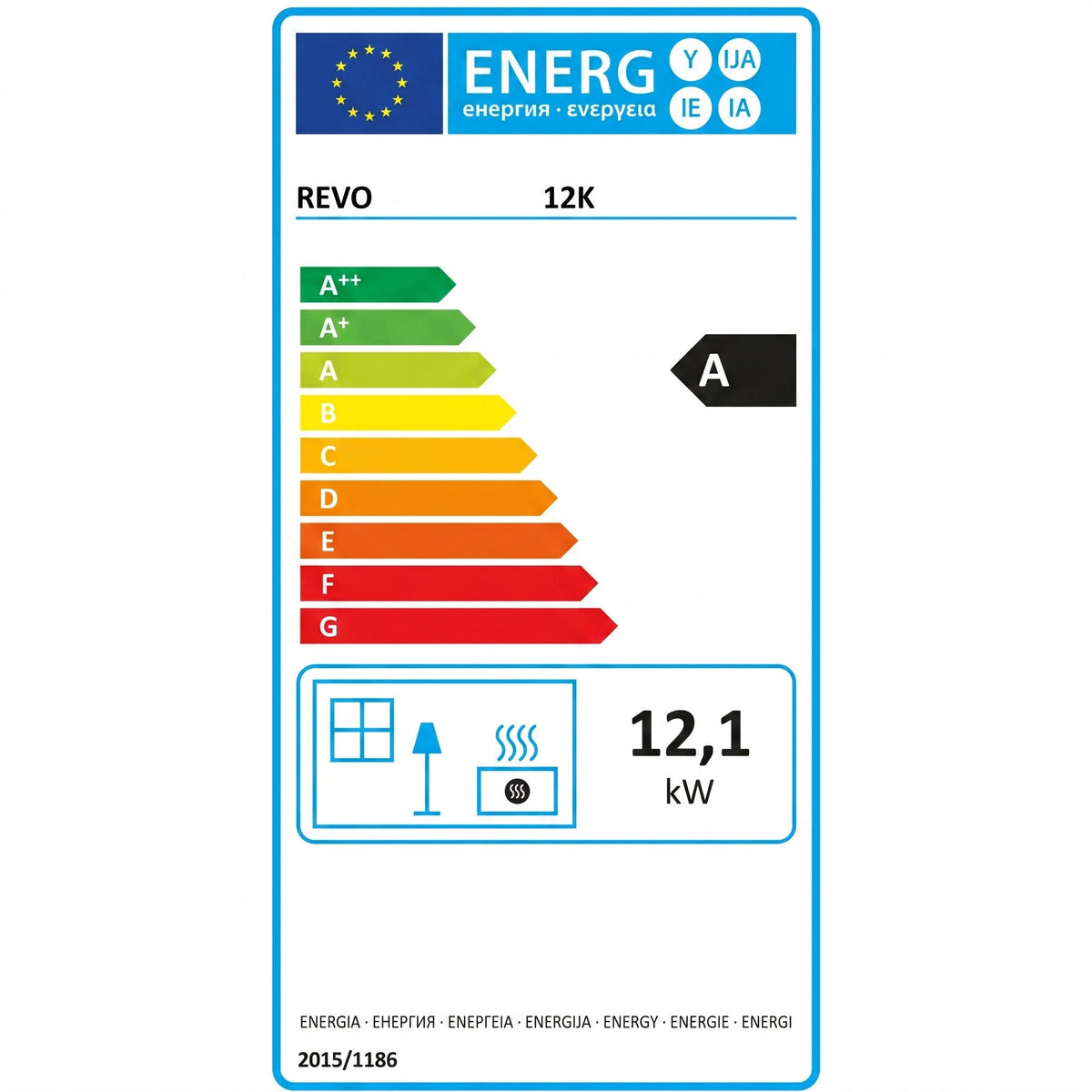 Wood stove REVO 12 kW – Integrated oven – Top outlet