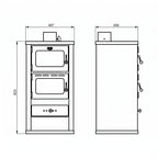 Wood stove REVO 12 kW – Integrated oven – Top outlet