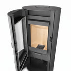 Poêle à bois REVO 7 kW – Acier – Triple combustion – Sortie dessus/arrière