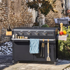 Plancha Gaz REVO Cordoba XL – Plaque Inox – 4 Brûleurs – Chariot Inclus – 9,6 kW