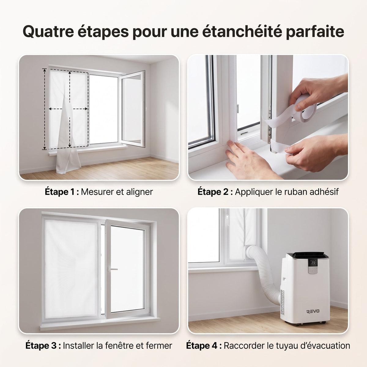 Climatiseur mobile REVO Aero 14 – 14 000 BTU – Wi-Fi – 4-en-1 – 33 m² – Classe A
