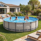 Piscine hors-sol ronde REVO Aqua Grand – Ø427 × 122 cm – 15 232 L – Filtration 3 028 L/h