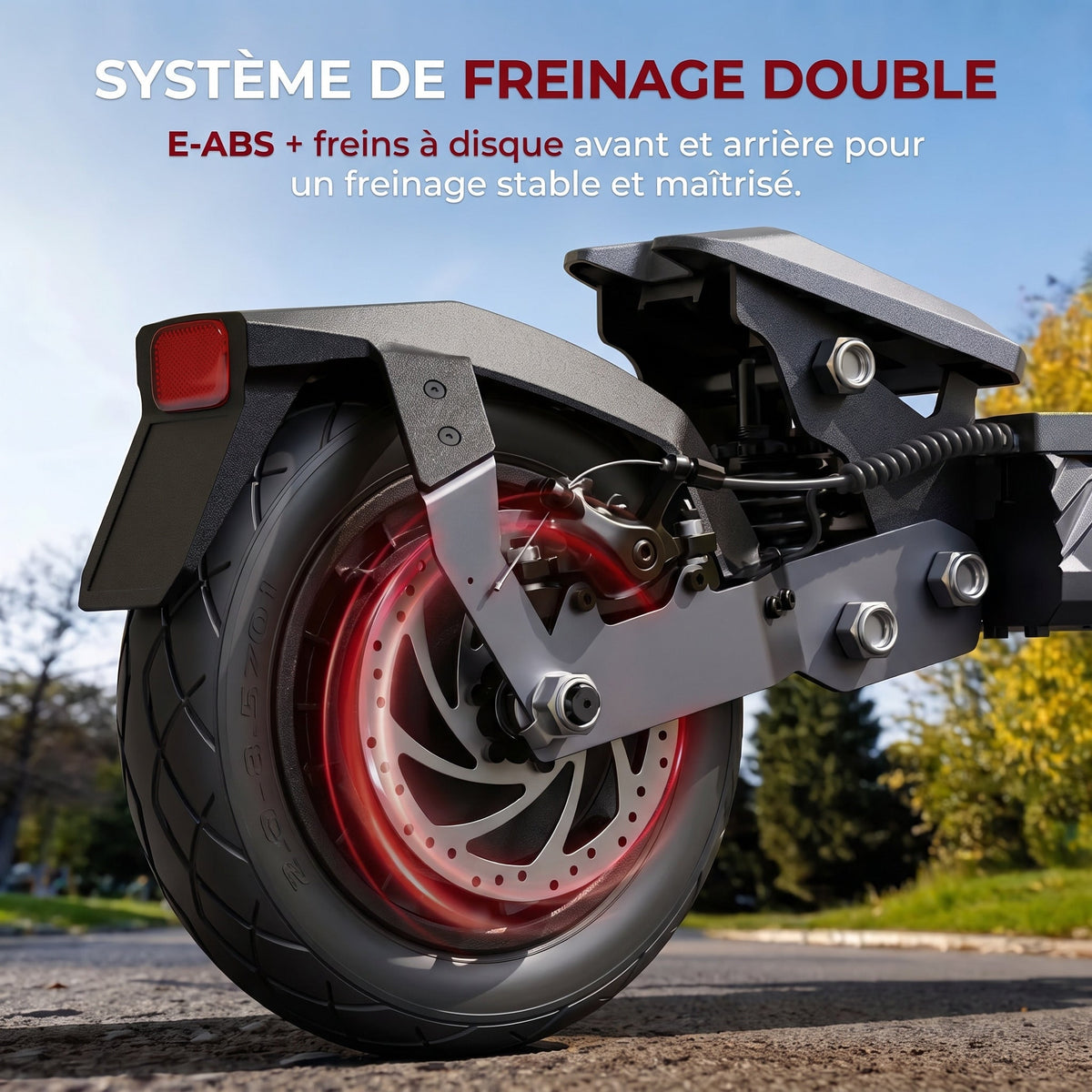 Trottinette électrique REVO Vector – 1100 W max. – Autonomie 70 km – Batterie 48 V 13 Ah – Pneus 10" – Suspension et NFC