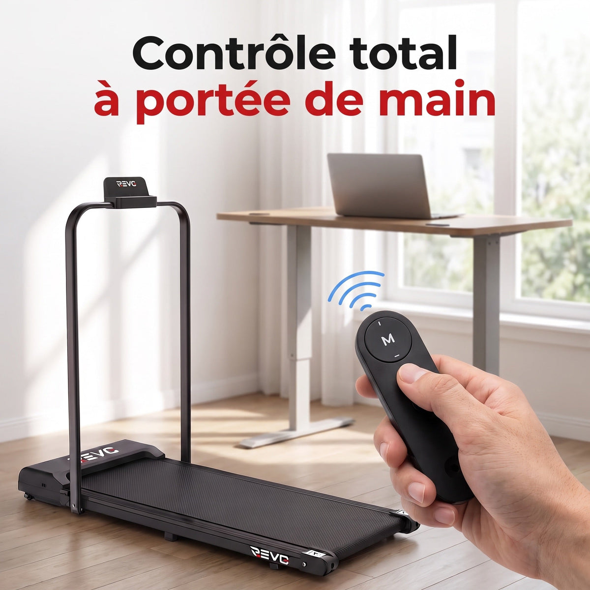 Tapis de course pliable REVO Flexo – 10 km/h – 2 modes (marche/course) – Écran LED