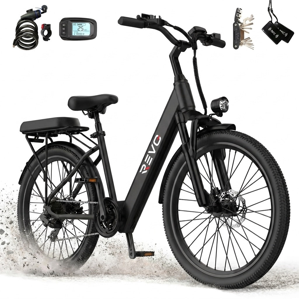 Electric Bicycle REVO Horizon 24 – 250 W – Range up to 40 km – Battery 36 V 10 Ah – 7 Speeds
