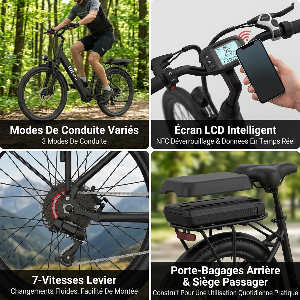 Electric Bicycle REVO Horizon 24 – 250 W – Range up to 40 km – Battery 36 V 10 Ah – 7 Speeds