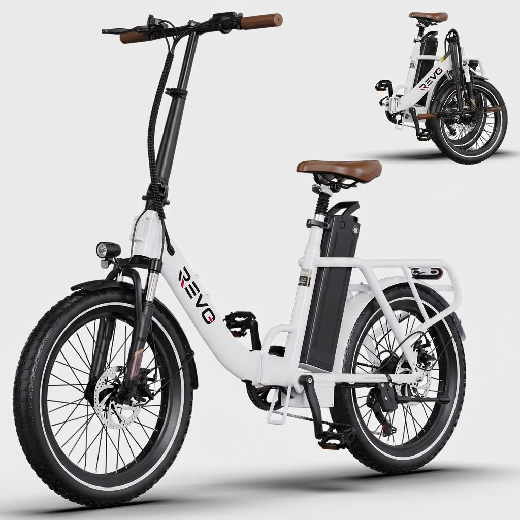 REVO Flex Folding Electric Bicycle – 250W – 48V 17Ah Battery – Range up to 120 km – 20″ x 3.0″ Tires