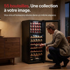 Cave à vin multi-température REVO Millésime 55 – 55 bouteilles – Double zone 5–18 °C – 150 L – 39 dB