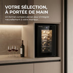 Cave à vin REVO Origine – 8 bouteilles – 21 L – Température réglable de 8 à 18 °C – Commande tactile – 35 dB