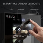 Cave à vin REVO Origine – 8 bouteilles – 21 L – Température réglable de 8 à 18 °C – Commande tactile – 35 dB