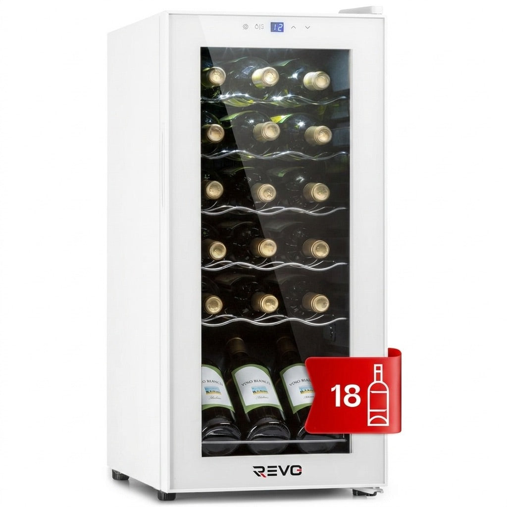 Cave à vin REVO Réserve 18 – 18 bouteilles – 50 L – Refroidissement par compresseur – 43 dB – Commande tactile