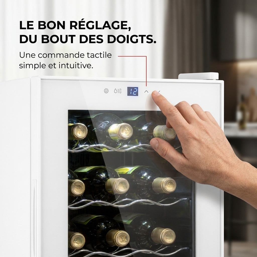 Cave à vin REVO Réserve 18 – 18 bouteilles – 50 L – Refroidissement par compresseur – 43 dB – Commande tactile
