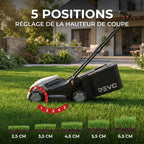Cordless Lawn Mower REVO Garden 300 – 20 V – 33 cm – 5.0 Ah Battery – 5 Cutting Heights – 35 L Collection Box – Up to 300 m²