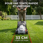 Cordless Lawn Mower REVO Garden 300 – 20 V – 33 cm – 5.0 Ah Battery – 5 Cutting Heights – 35 L Collection Box – Up to 300 m²