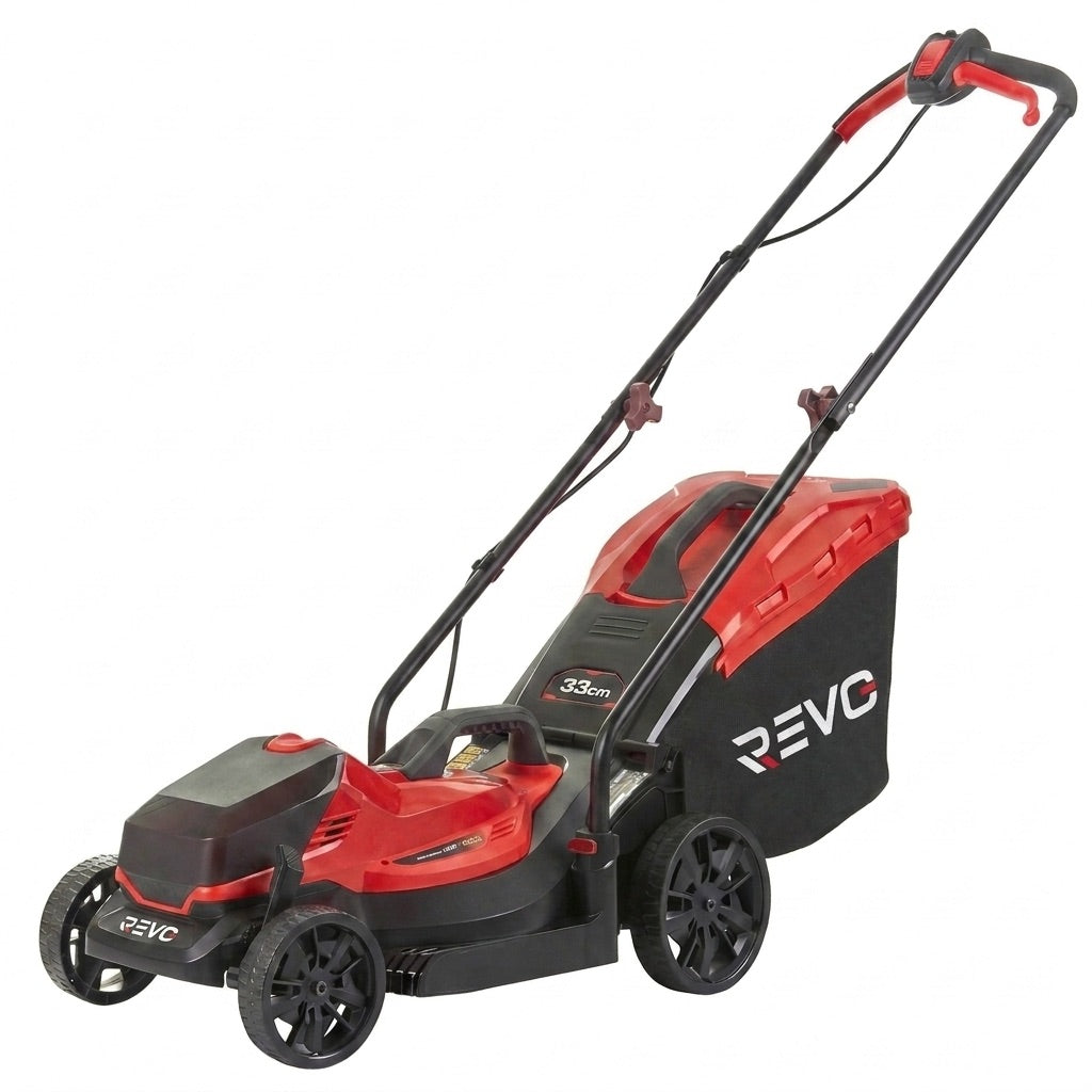 Cordless Lawn Mower REVO Verde 33 – 18 V – 33 cm Cut – 5 Heights 25–65 mm – 35 L Box – Up to 300 m²