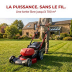 REVO Force 700 Self-Propelled Cordless Lawn Mower – 36V – 47cm Cutting Width – 4 x 4.0 Ah Batteries – 75L Grass Collector – Up to 700 m²