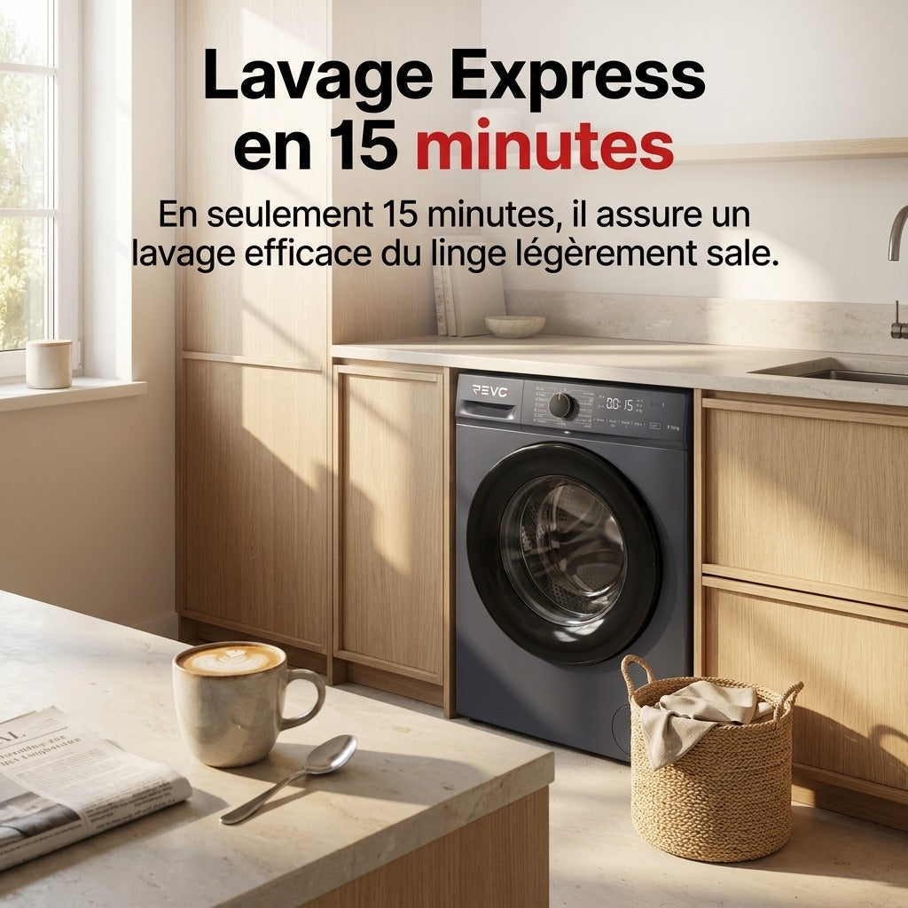 Front-Load Washing Machine REVO Nova 7 – 7 kg Washing Machine – Class A – 1200 rpm – 15 Programs & Steam.