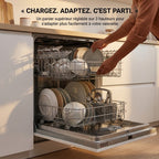Fully Integrated REVO Integra 60 Dishwasher – 60 cm – 6 Programs – 3 Options – 48 dB – 3-Height Adjustable Basket