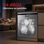 Lave-Vaisselle Pose Libre REVO Altis 14 – 14 Couverts – 44 dB – 8 Programmes – Ouverture Automatique – Inox