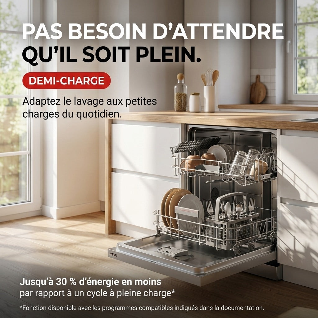 Free-Standing Dishwasher REVO Soreva 12 – 12 Place Settings – 47 dB – 6 Programs – Hygienic Wash 72°C – Stainless Steel