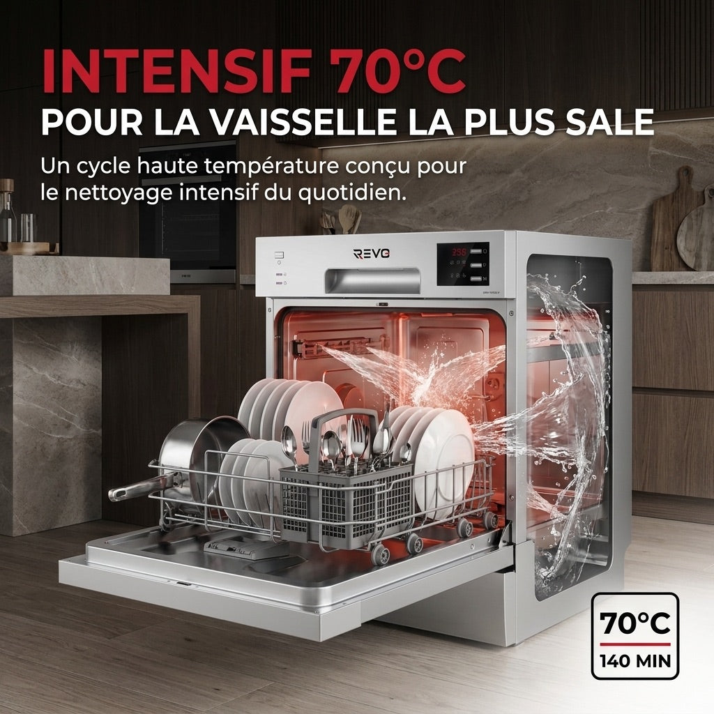 Compact Dishwasher REVO Compacta 6 – 6 Place Settings – 6 Programs – 47 dB – 30 min Quick Cycle – White