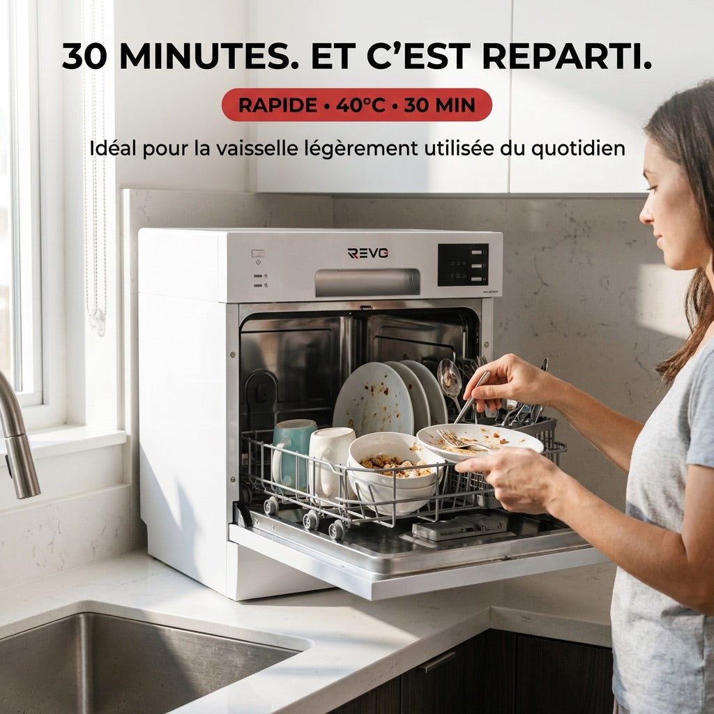 Compact Dishwasher REVO Compacta 6 – 6 Place Settings – 6 Programs – 47 dB – 30 min Quick Cycle – White