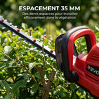 Cordless Hedge Trimmer REVO Vektor 50 – 18 V – 50 cm Blade – Brushless Motor – 3 Speeds – 35 mm Spacing