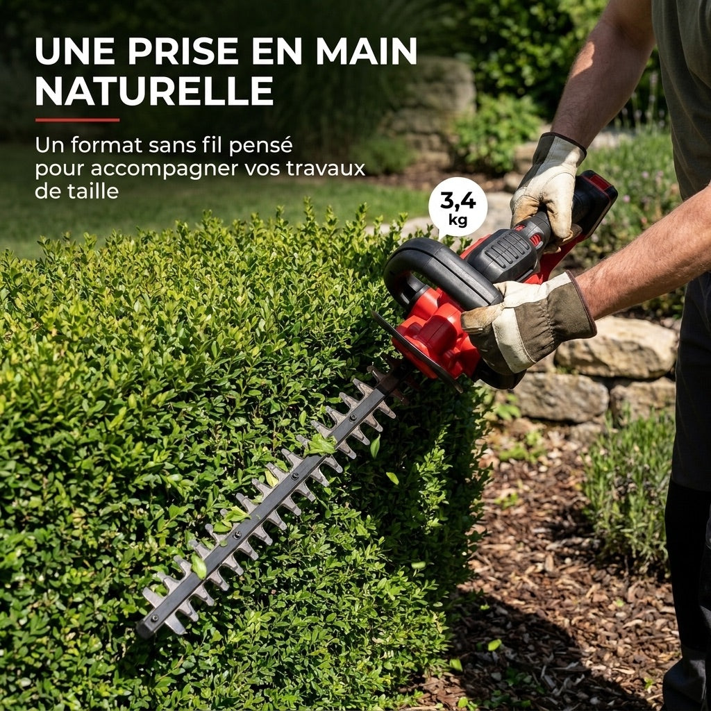 Cordless Hedge Trimmer REVO Silex 55 – 18 V – 55 cm Blade – Cuts up to 19 mm – Up to 75 min Runtime