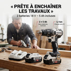 Cordless Drill Driver REVO Striker 70 – 18V – 70 Nm – 2 x 5Ah Batteries – Brushless – 13mm Chuck – Case Included