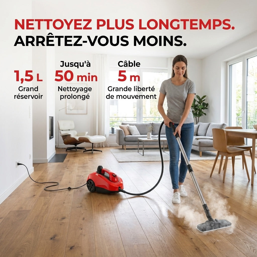 REVO Vaporis 2000 Steam Cleaner – 2,000 W – Steam up to 160°C – 26 Accessories – Adjustable Flow – 5 m Cable