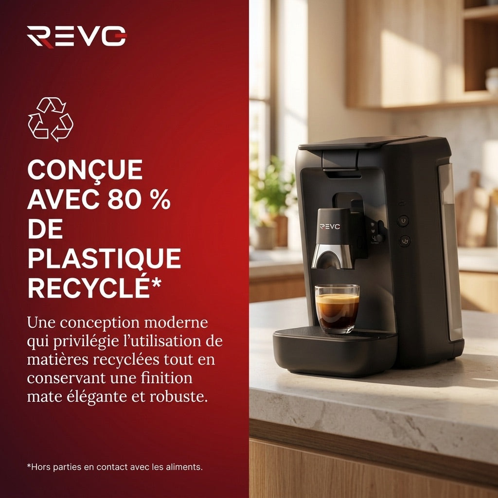Capsule Coffee Machine REVO Duoza – 1,450 W – 3 Coffee Styles – 2 Cups Simultaneously – 1.2 L Tank
