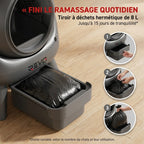 Litière autonettoyante pour chats REVO Nuvia 88 – Capacité 80 + 8 L – Application, sécurité 10 niveaux et élimination des odeurs