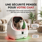Litière autonettoyante pour chats REVO Alvya 9 – Conception ouverte – Bac hermétique 9 L – Application Wi-Fi et nettoyage en profondeur