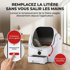 Litière autonettoyante pour chats REVO Alvya 9 – Conception ouverte – Bac hermétique 9 L – Application Wi-Fi et nettoyage en profondeur
