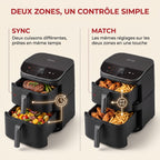 Air Fryer REVO DuoChef 10 – 10,8 L – Double zone verticale – 3 niveaux de cuisson – 6-en-1 – 2 630 W