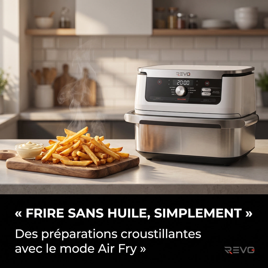 Friteuse à air chaud REVO Astoria 10 – 10,4 L – 2 zones de cuisson – 7 modes – 2 470 W