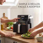 Friteuse à air chaud REVO Crispéo 6 – 2 000 W – Capacité 6,2 L – 6 fonctions de cuisson – Température réglable jusqu’à 180 °C