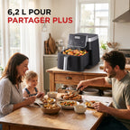 Friteuse à air chaud REVO Crispéo 6 – 2 000 W – Capacité 6,2 L – 6 fonctions de cuisson – Température réglable jusqu’à 180 °C