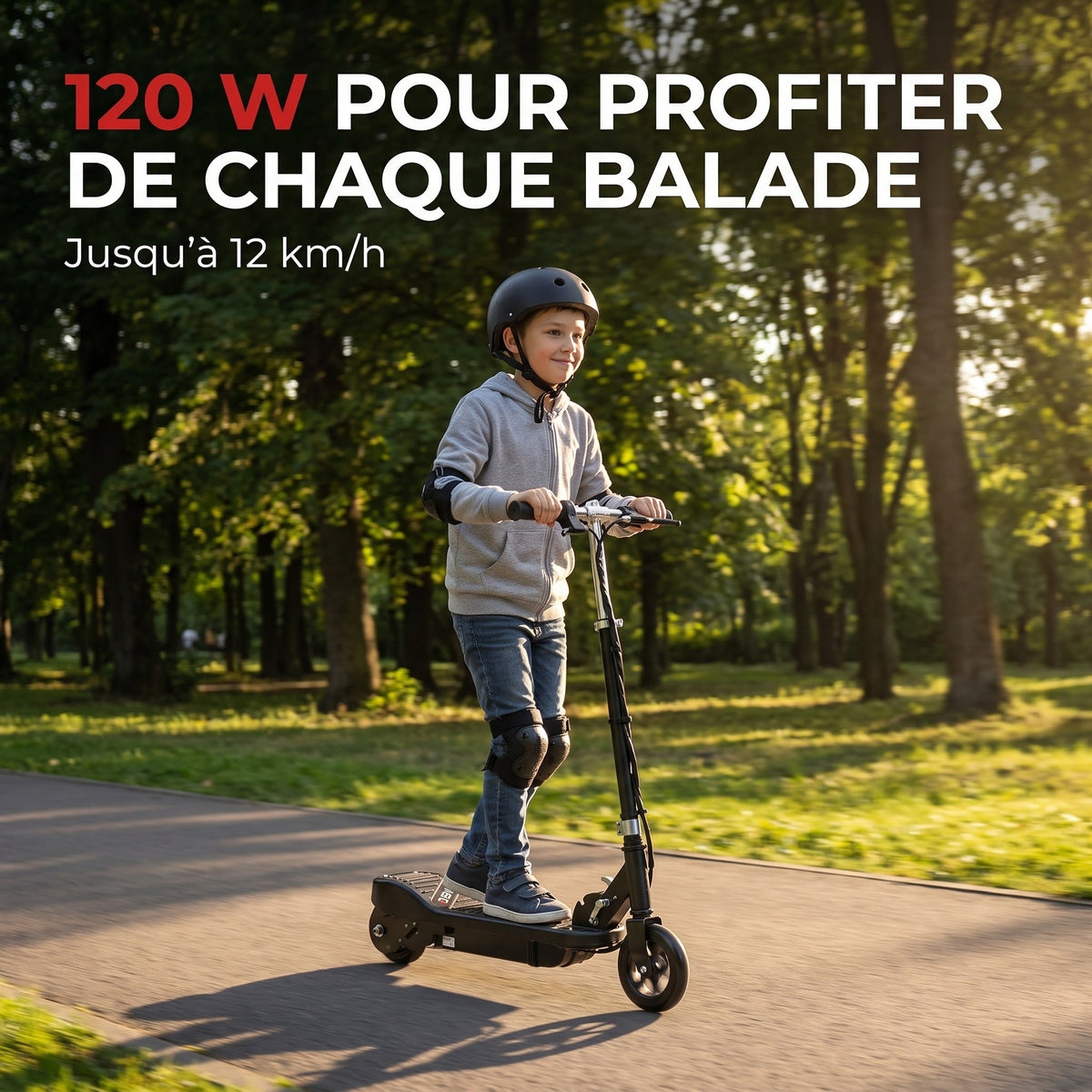 Trottinette électrique enfant REVO KidVolt 12 – 120 W – Jusqu’à 12 km/h – Autonomie 8 à 10 km – Pliable & réglable