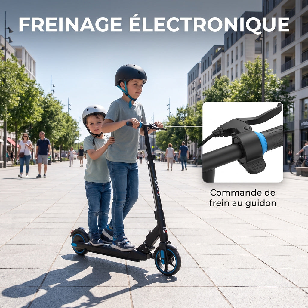 Trottinette électrique enfant REVO Spark 15 – 150 W – 3 vitesses – Jusqu'à 15 km/h – Autonomie 8 km