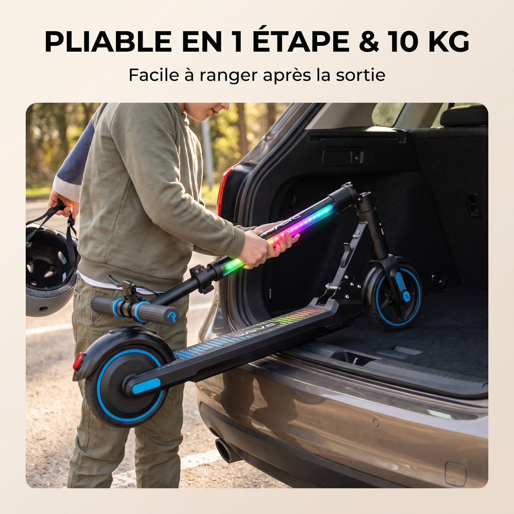 Trottinette électrique enfant REVO Spark 15 – 150 W – 3 vitesses – Jusqu'à 15 km/h – Autonomie 8 km