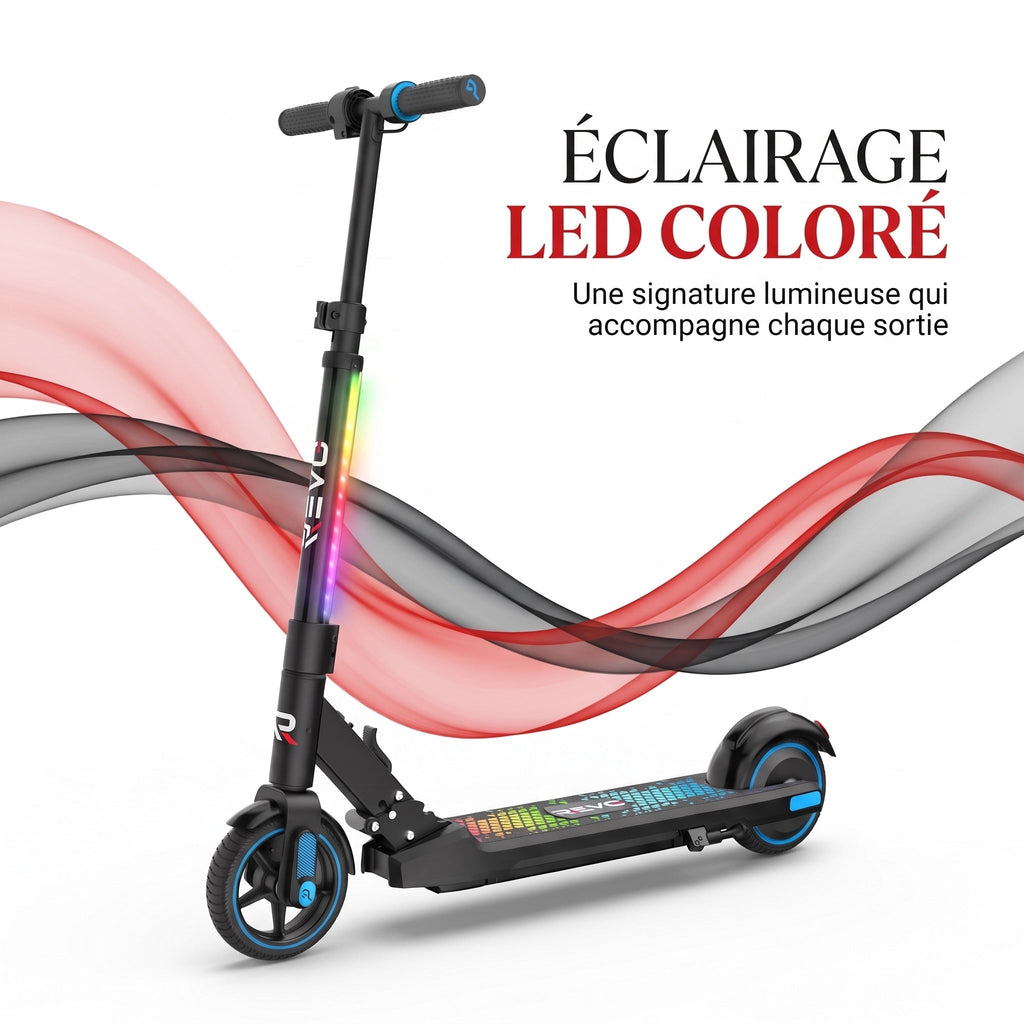 Trottinette électrique enfant REVO Spark 15 – 150 W – 3 vitesses – Jusqu'à 15 km/h – Autonomie 8 km