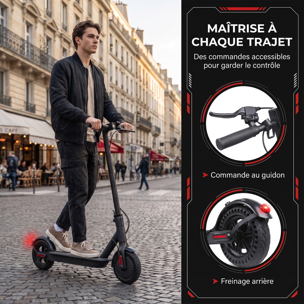 Trottinette électrique REVO Sprinty 350 – Moteur 350 W – Roues 8,5″ – Pliable – Éclairage LED