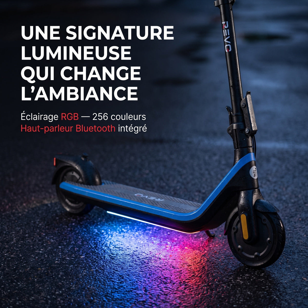 Trottinette électrique pour enfant REVO Kinetik 16 – Jusqu’à 16 km/h – Autonomie jusqu’à 16 km – 3 modes de conduite – Guidon réglable