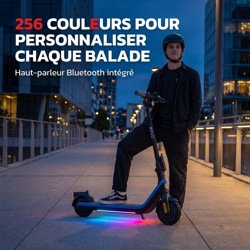 Trottinette électrique pour enfant REVO Kinetik 16 – Jusqu’à 16 km/h – Autonomie jusqu’à 16 km – 3 modes de conduite – Guidon réglable