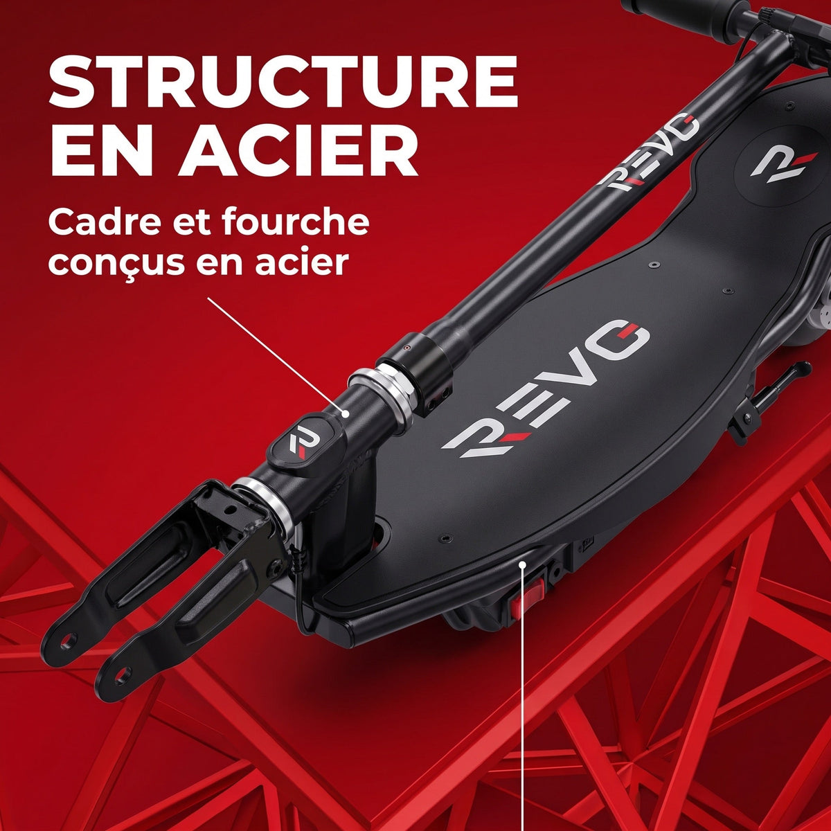 Trottinette électrique pour enfant REVO Junior 85 – 85 W – Jusqu’à 16 km/h – Batterie 12 V – Dès 8 ans