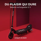 Trottinette électrique pour enfant REVO Junior 85 – 85 W – Jusqu’à 16 km/h – Batterie 12 V – Dès 8 ans
