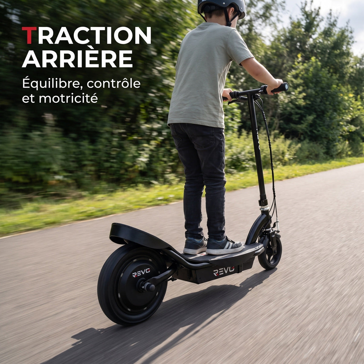 Trottinette électrique pour enfant REVO Junior 85 – 85 W – Jusqu’à 16 km/h – Batterie 12 V – Dès 8 ans